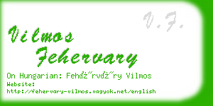 vilmos fehervary business card